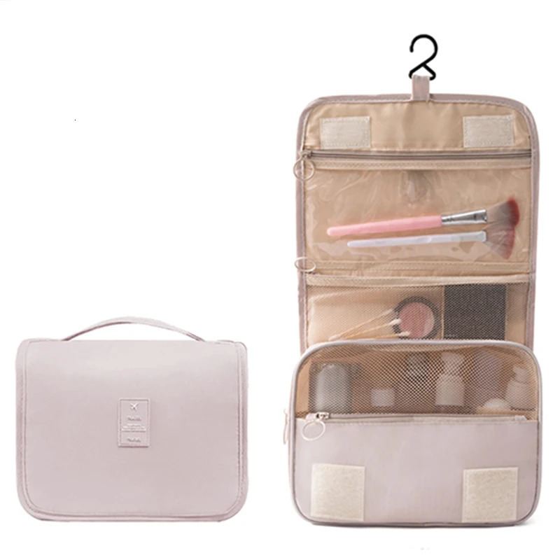 Makeup Bag Solid Color Korean Folding Makeup Bag Travel PVC Waterproof Large Capacity Makeup Bag 241031