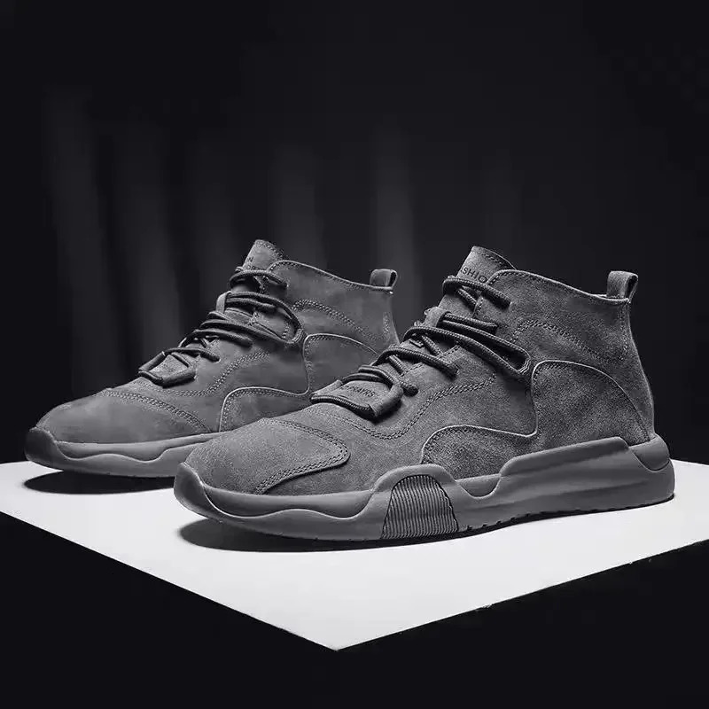 Anti slip work shoes mens industrial safety boots lace retro high-quality size 44 fashionable shoes 45 241031