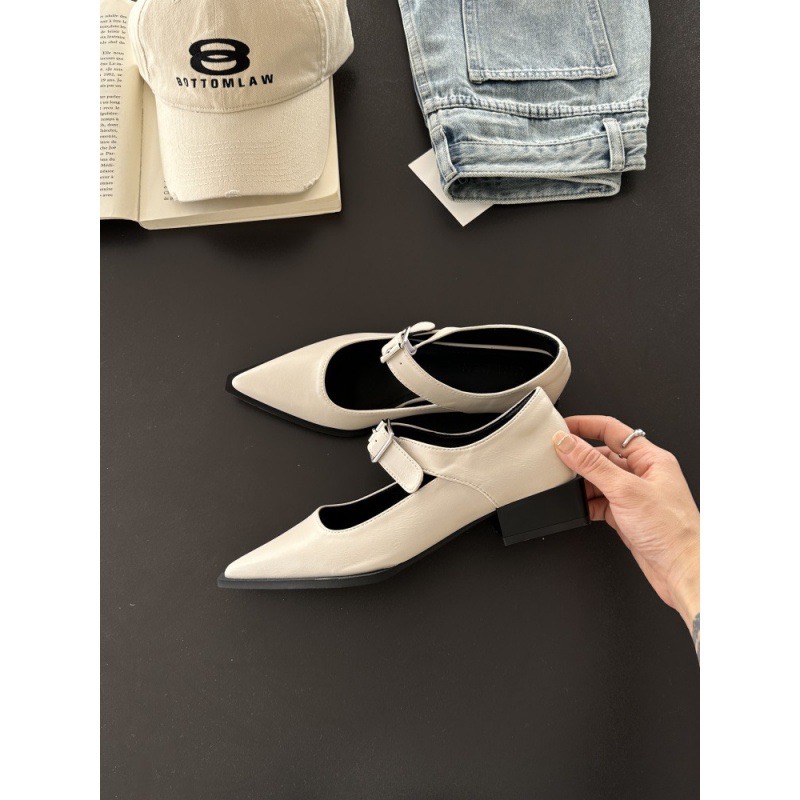 Designer New Women Flat With Buckle Fashion Pointed New Toe Ladies Flats Shoes Sgback Female Sandals Mules