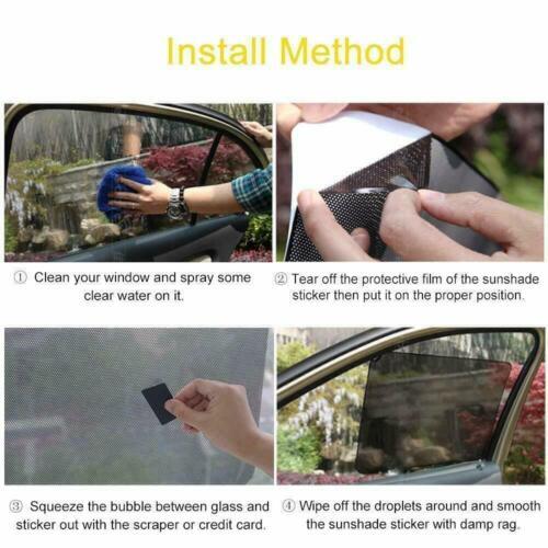New 2Pcs Car Side Rear Window Screen Mesh Sun Shade Cover Windshield Sunshade Visor