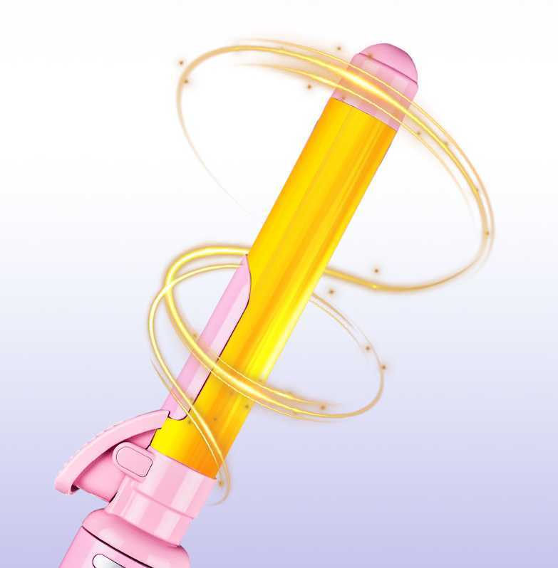 Beachwaver B1 Rotating Curling Iron in Pink Sunset 1 inch barrel for all types Automatic hair curler | Easy-to-use curl X250907