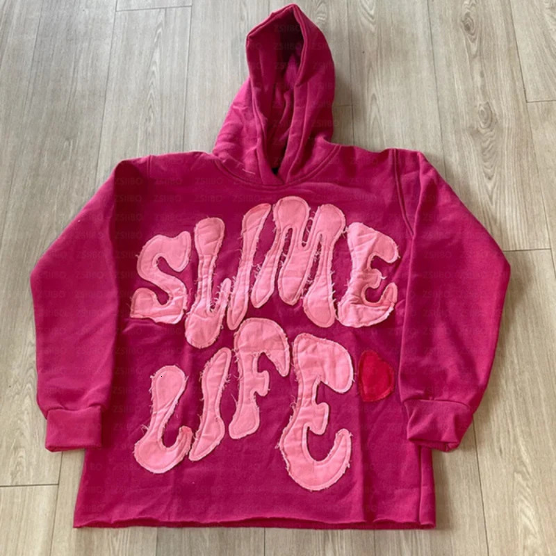 Y2k Retro American Colored Letter Hoodie Mens Fashion High Street Oversized Sportswear Womens Retro Casual Jacket 241031