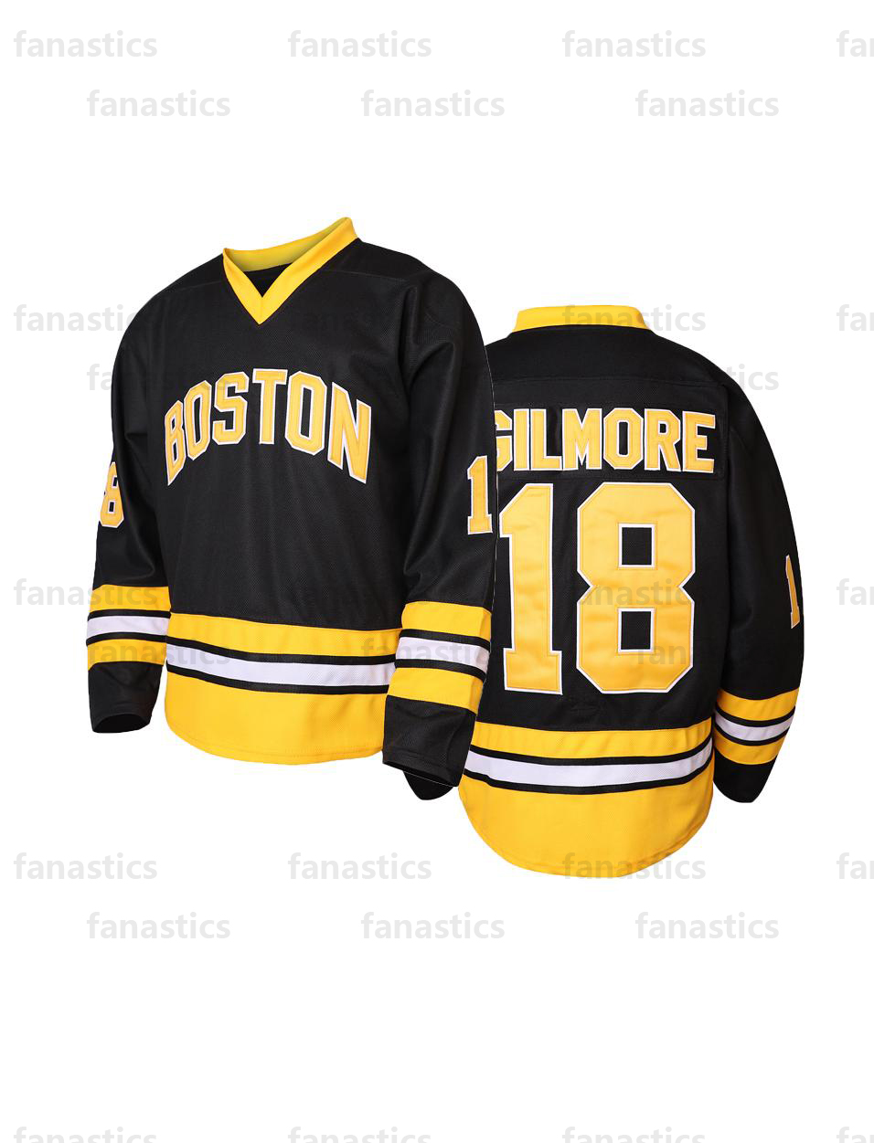 custom Men #18 GILMORE BLACK hockey jersey