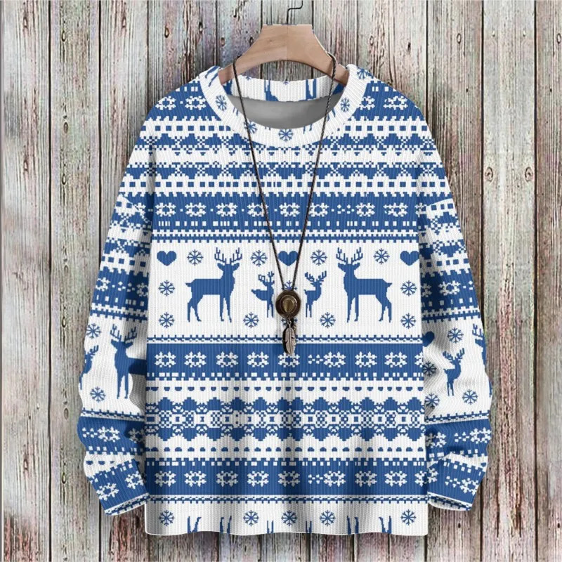 Christmas Day Sweater 3D Print For MenWomen Unisex Winter Long Sleeve Sweatshirt Pullover Fashion Outerwear 241031