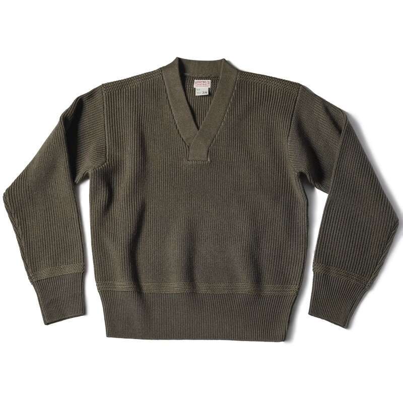 Bronson WWII USAAF Type A-1 Nic Sweater Men Heavyweight V-Neck Knit Jumper