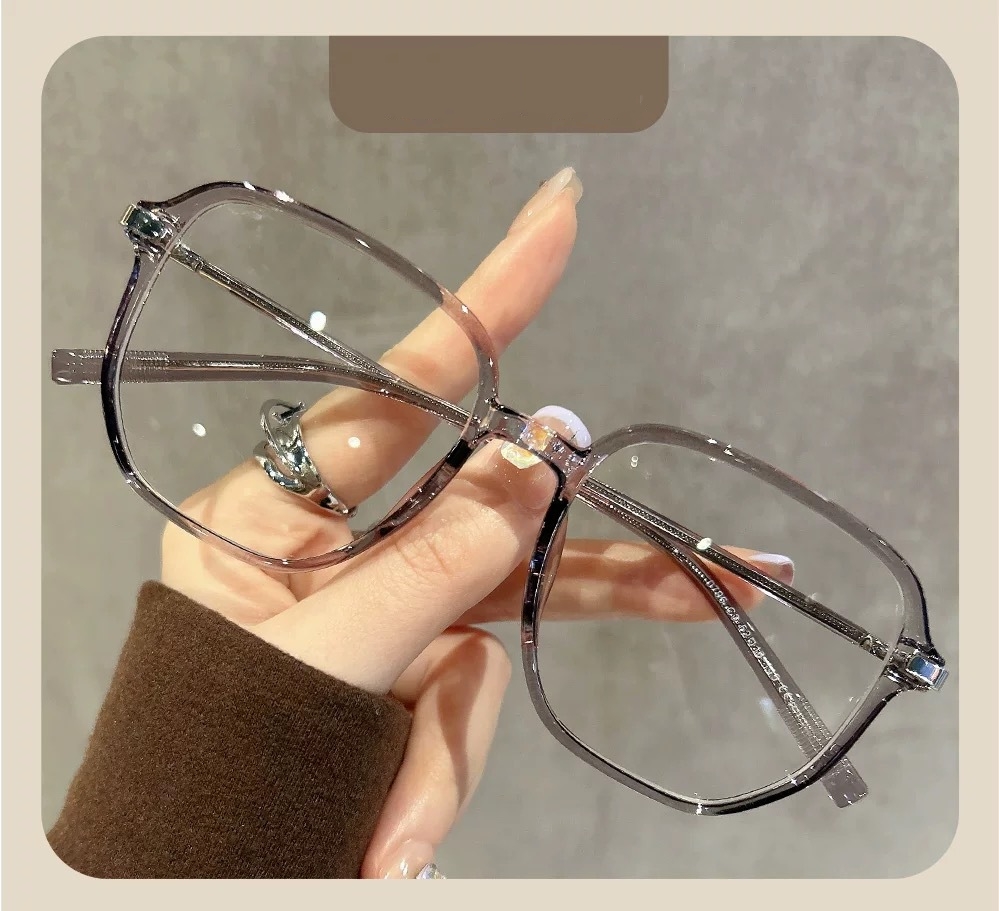 8060 Retro leopard print anti blue light glasses for women, professional bare faced large frame women's glasses frame