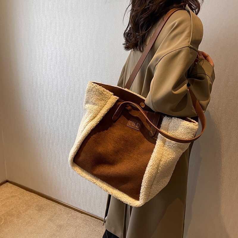 season lamb wool plush bag women, autumn winter new matte shoulder bag commuting 241015