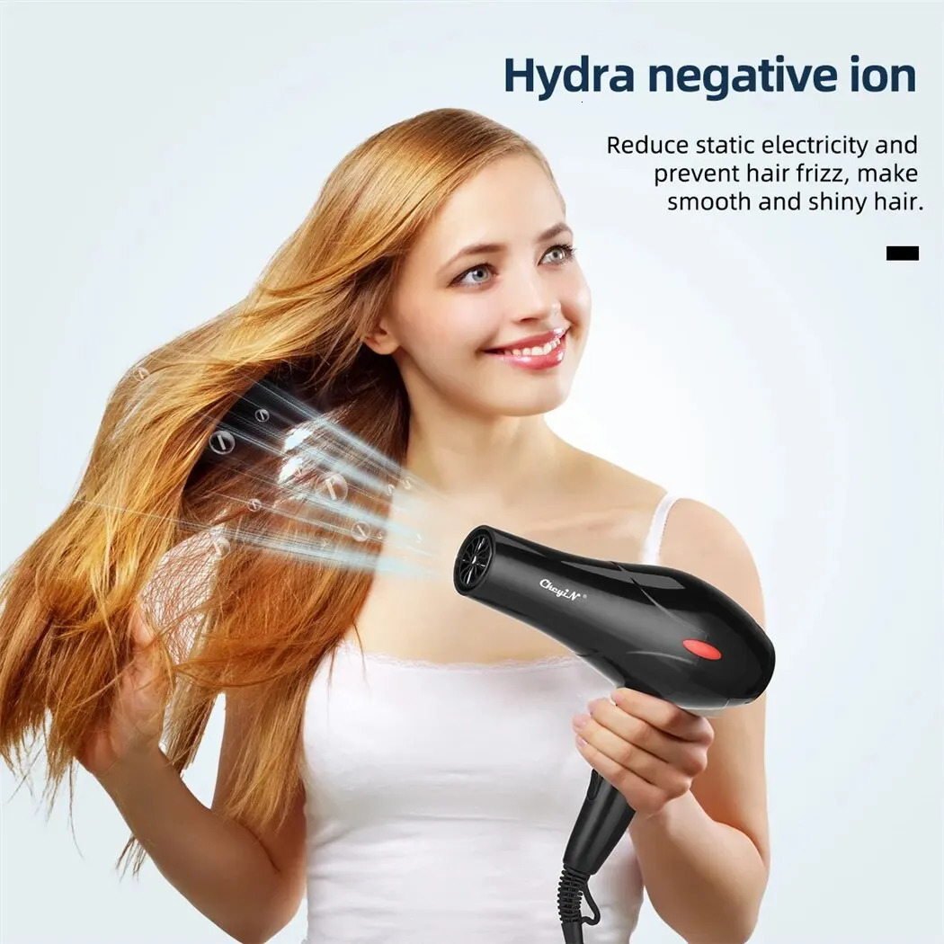 CkeyiN 1600W Hair Dryer Professional Negative Ion Blower Home Use Cold Blow Drying Salon Blower Diffuser Concentrator Nozzle 241031
