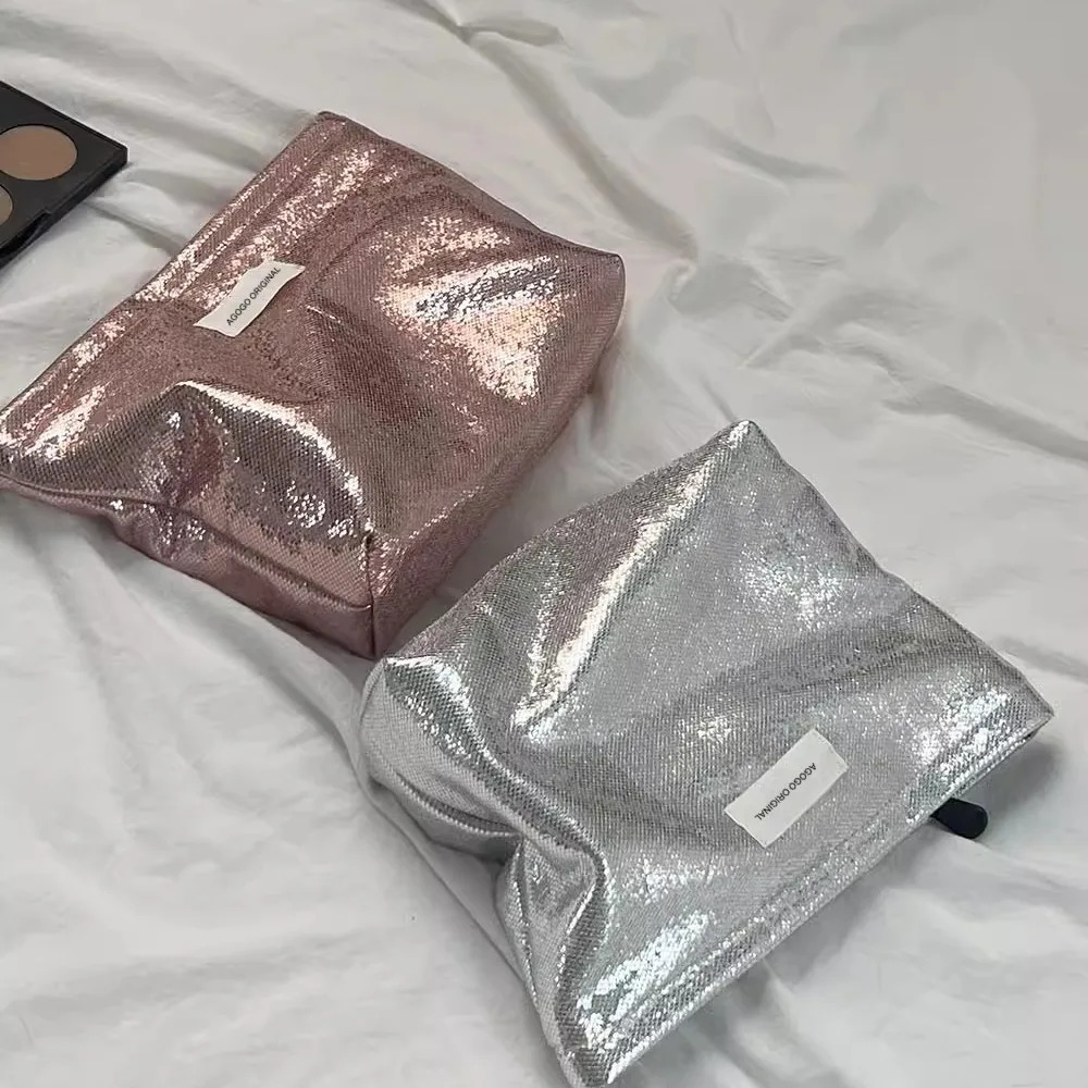 Storage bag handbag fashionable portable bright makeup bag large capacity makeup bag womens travel cosmetics toilet 241031