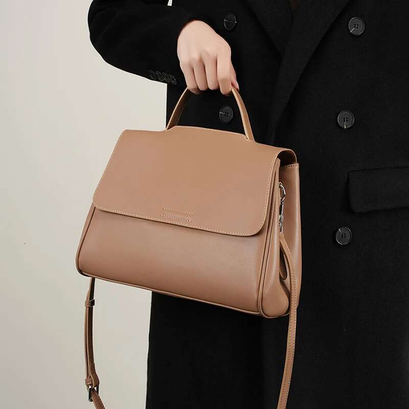 New Fashion Women Cowhide Sg Shoulder Crossbody Messenger Bag Spilt Leather Lady Versatile Women's Top Handbag