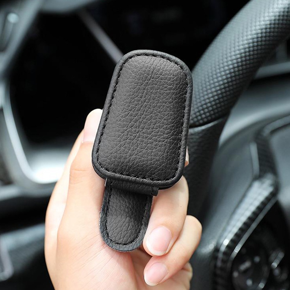 New Car Sun Clip Cards Case Auto Visor Sunglasses Bracket Holder Pu Leather Glasses Support