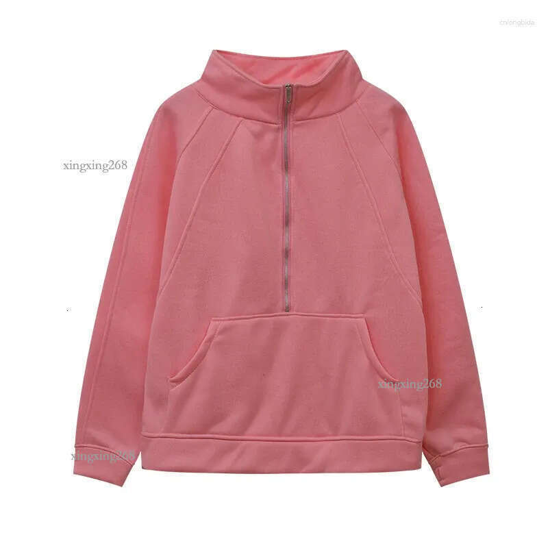 Women's Sweaters Half Zipper Short Stand Up Collar Plush Monochromatic Sweat Shirt European And American Cross Border Autumn Winter