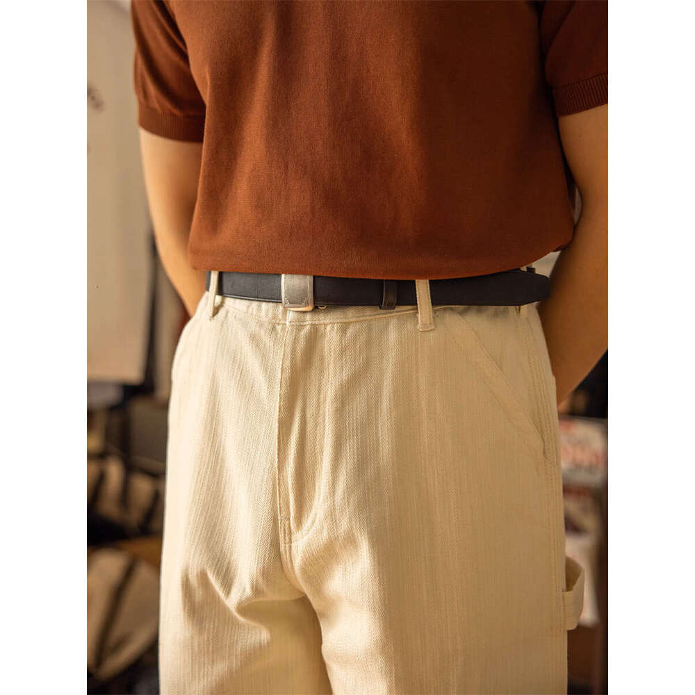 Red Tornado White Painter Pants Slub Yarn Twill American Casual Style Trousers