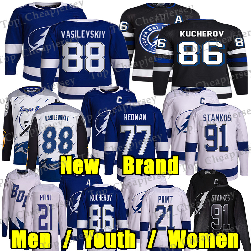 #86 Nikita Kucherov Authentic Pro hockey jersey #59 Jake Guentzel Andrei Vasilevskiy Brayden Point Steven Stamkos McDonagh Anthony Cirelli Victor Hedman jerseys