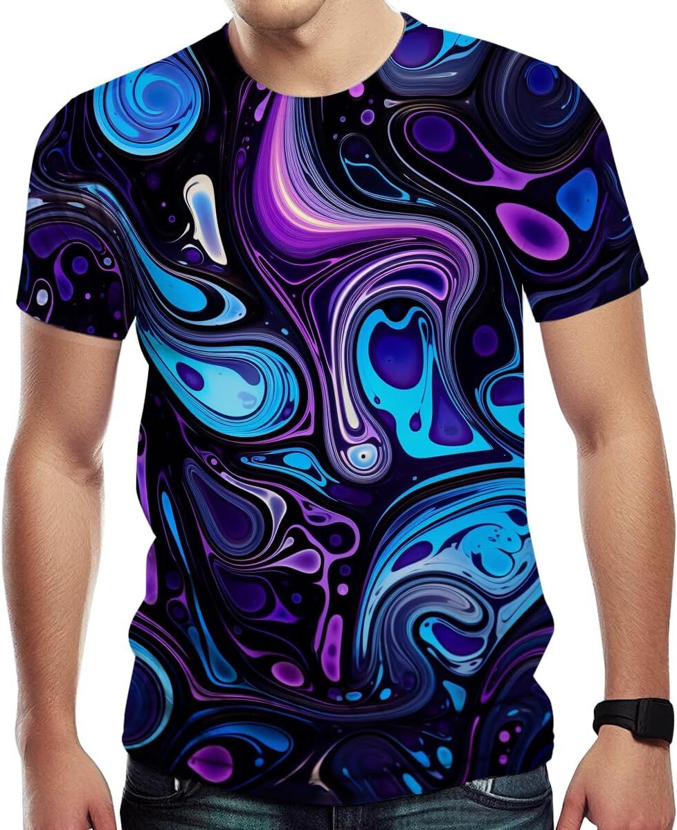 Mens T shirt Mens T shirt Men's Novelty 3D Print T-Shirts Colorful Super cool fashion tee Casual tops summer clothes tee Casual tops summer cloth