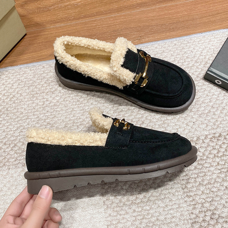 2024 New Free Shipping Designer Slippers Suitable for Women Flat Slippers Thick Bottom Hairy Shoes with Velvet Warmth Baotou