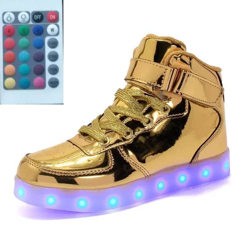 Size 2542 Remote Control USB LED Shoes for Children Adult Feminino Tenis Kids Boys Girls Luminous Sneakers with Lights 241030