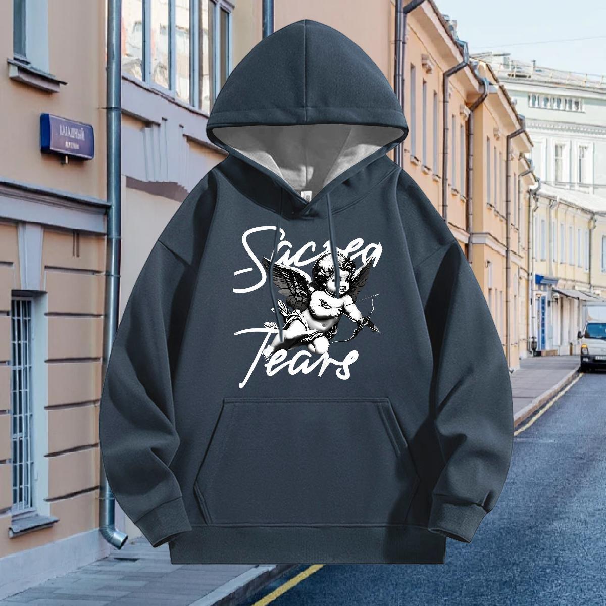 Wholesale Mens Hoodie Breathable Hooded Collar Classic Men's Hooded Sweatshirt Hip Hop Tops Hoodie Black Oversized 350g Cotton