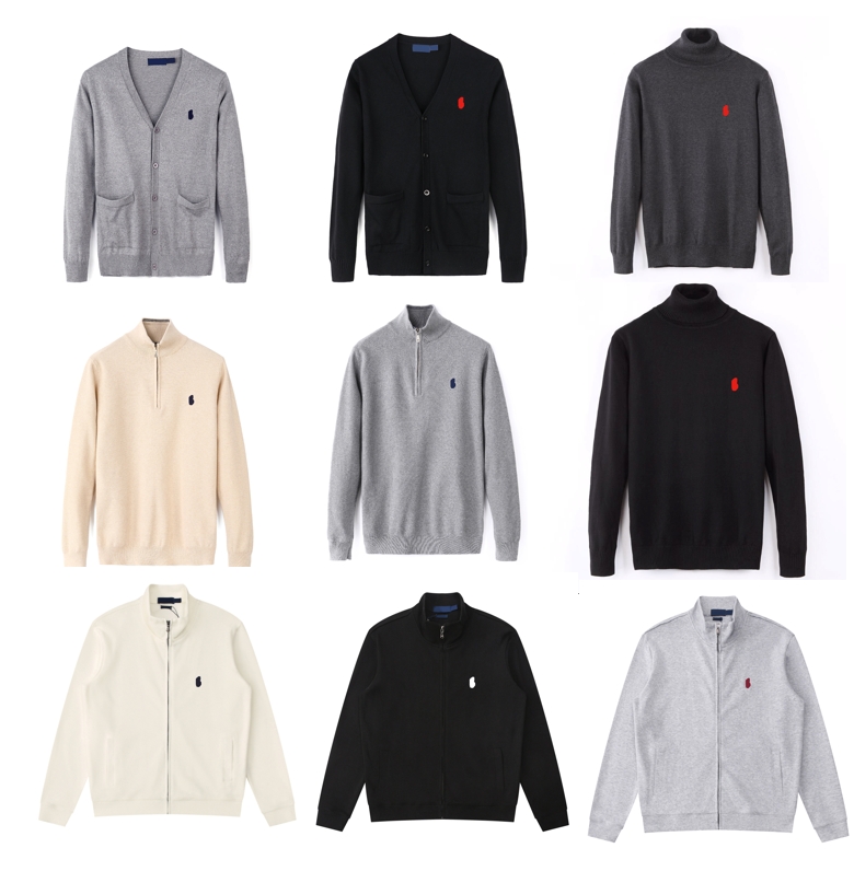 Designer sweater men polo cashmere sweater embroidery womens pull quarter zip jumper wool knit cardigan sweaters femme Fashion jackets long sleeve tops size M-2XL