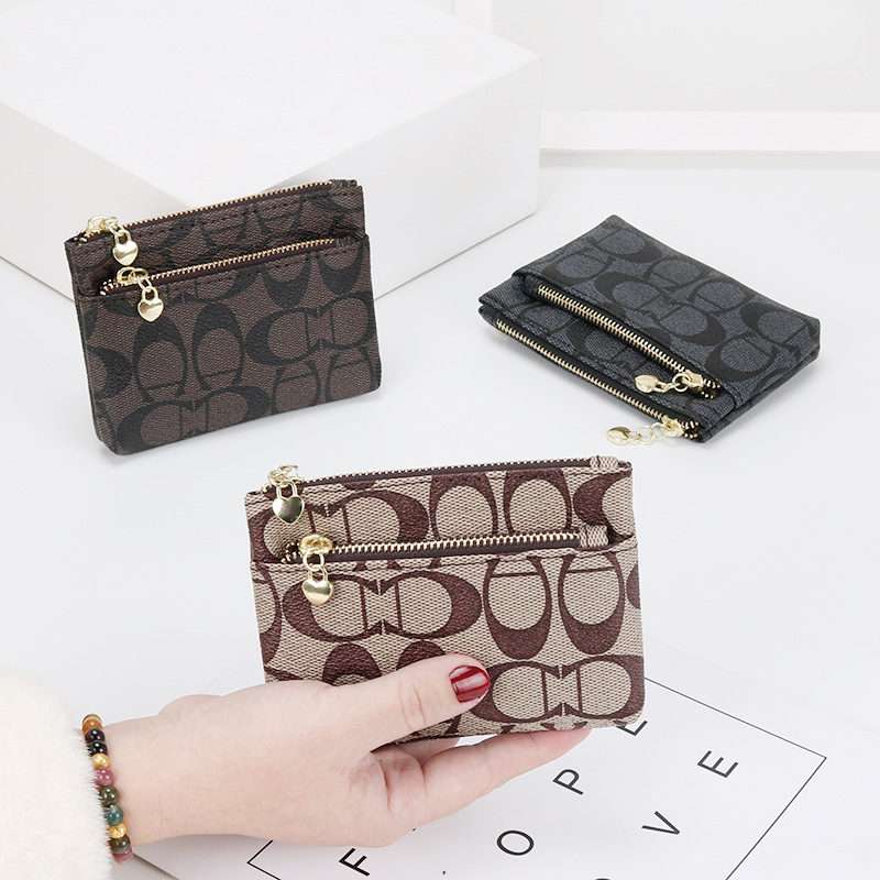 New Designer Zipper Zero Women's Handheld Mini Card Short Wallet Key Coin Bag