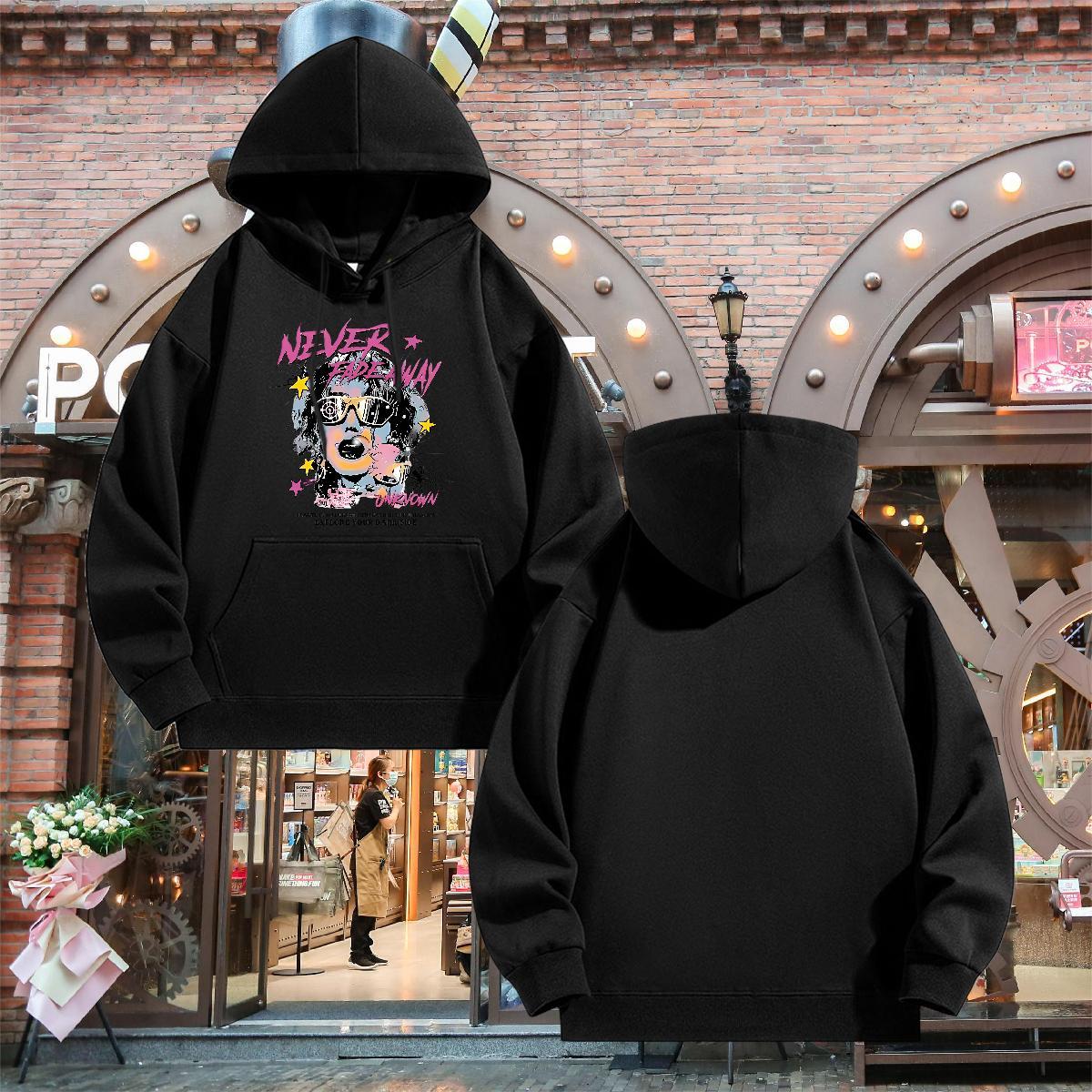 Fashion Designer Men's Hooded Sweatshirt Hooded Collar Breathable Unisex Men Tops Hoodie Casual Top Pullover Hoodie Custom Cartoon Cotton 350g