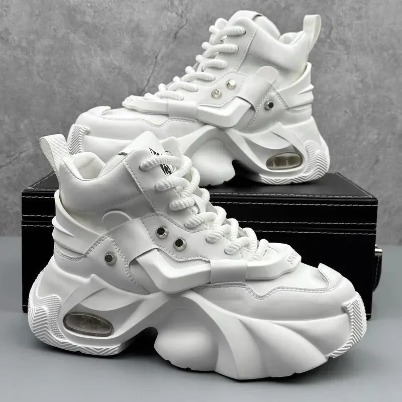 Brand Designer Men's Fashion High Top Platform Sneaker Street Trend Casual For Men Height Increasing Shoes Tenis2024