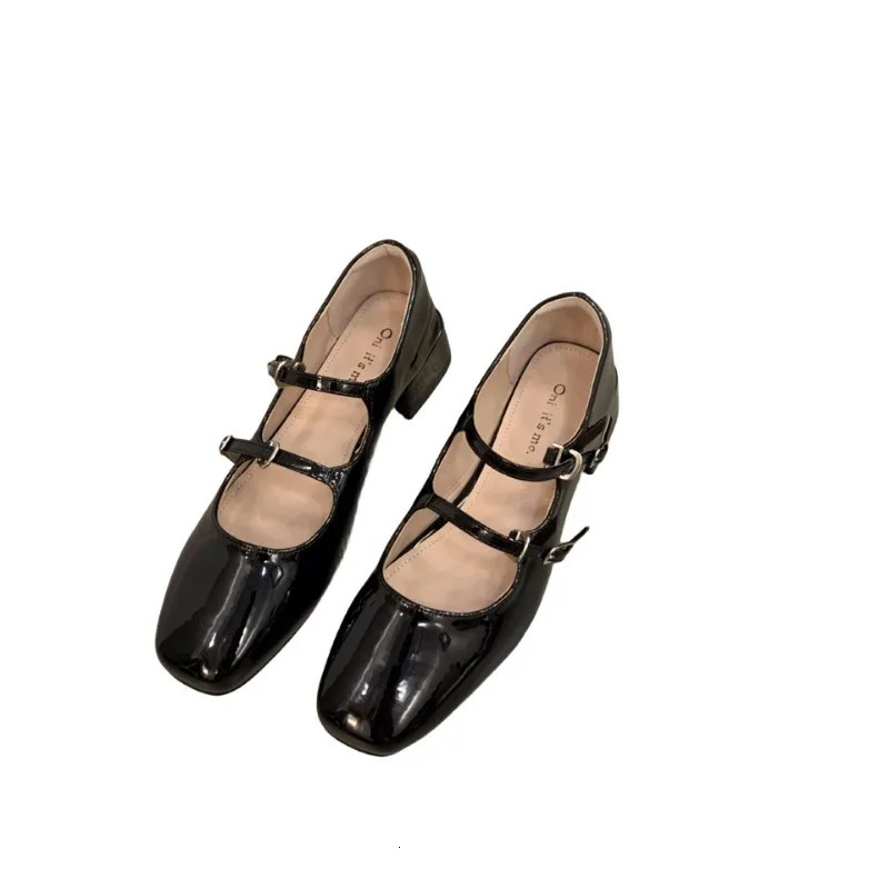 Women Mary Jane Lady Footwear Japanese Style Lolita Low Elegant Bow Leather Chunky Heel Shoes tos Mujer 241030