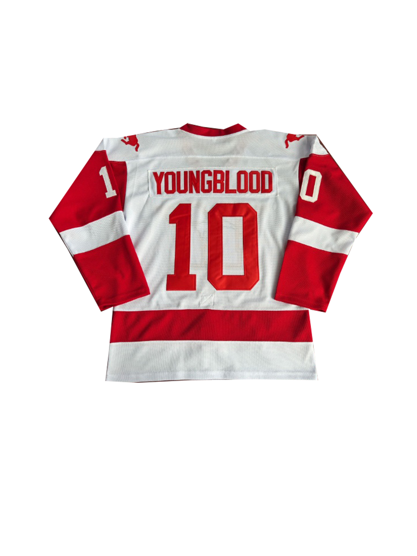 Men's#10 Youngblood Red White Personalized Christmas Vacation Hockey Jeresys -Youngblood Custom Names Numbers