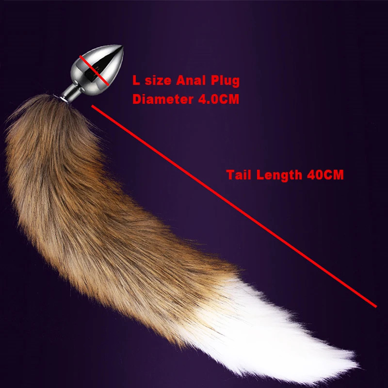 Fetish Slave Role Play Butt Bondage Restraints Brown White Pointed Fox Tail Anal Plug Sextouse Woman Exotic Intimates Accessorie 241031