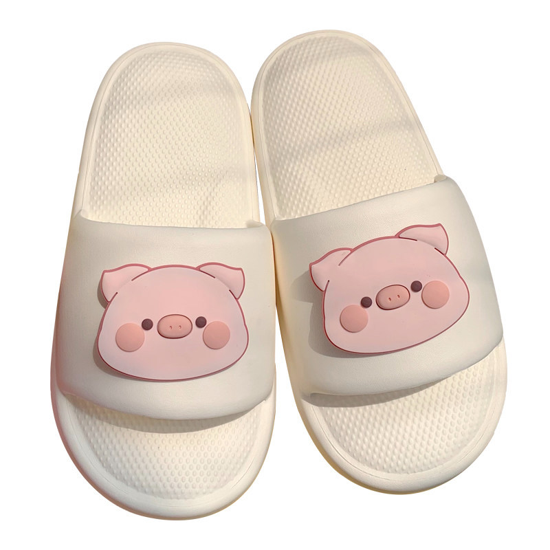 2024 New slippers Ladies Summer shoes Cartoon Piggy slippers Indoor Street Sandals Girls Beach shower slide