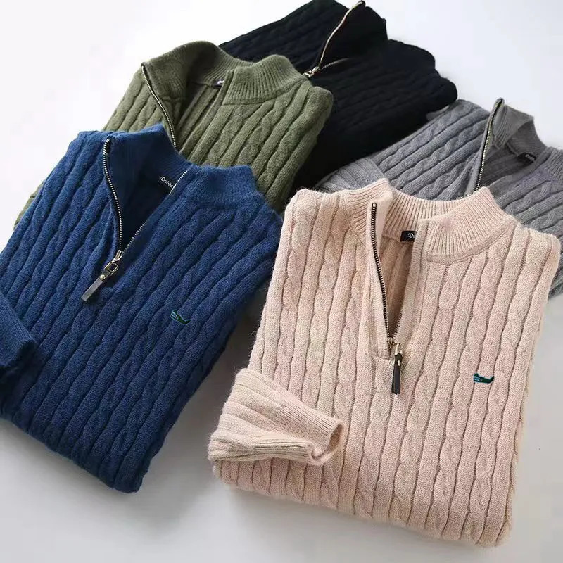 Wool Blend Pullovers Knitwear Sweater Mens Clothing Winter Male Coat Christmas Outerwear Woollen Soft Warm 241031