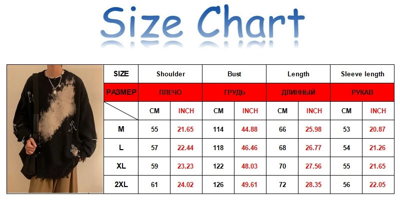 Fashion Couple Oversized Vintage Ripped Pullover Y2K Men Women Pink Knitted Sweater Hip Hop Mens Tie Dye Hole Knitwear Sweaters 241031