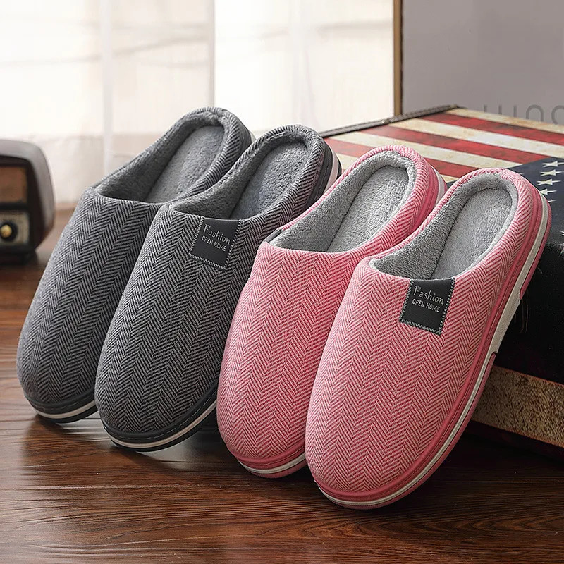 Large size mens winter home slider casual shoes womens soft warm house slider indoor bedroom no slider apartment couple floor slider 241031