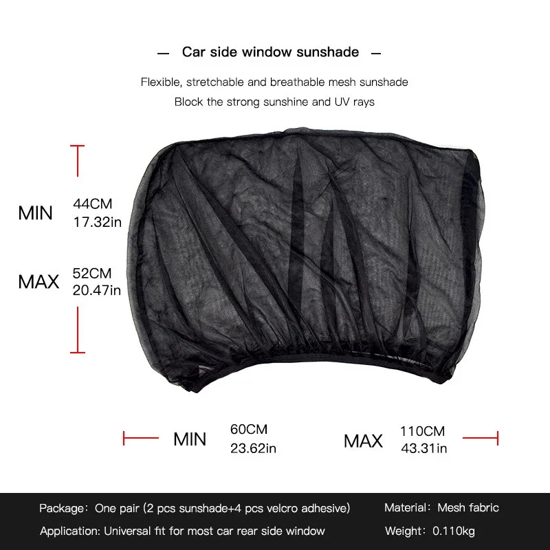 New NEW 2Pcs Car Shade Styg Accessories Auto UV Protect Curtain Side Sunshade Mesh Sun Visor Protection Window Films