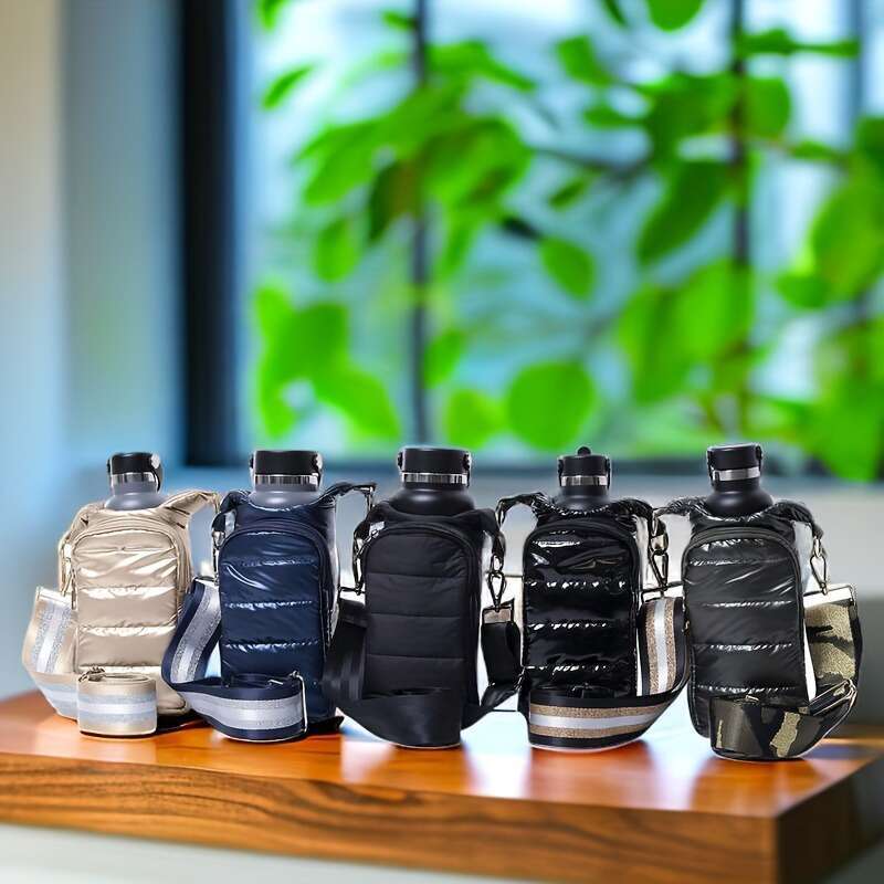 multifunctional outdoor down bottle cover with fashion shoulder strap crossbody bag for kettle protection