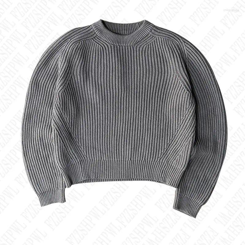 Men's Sweaters Y2k Men Knitted Sweater Solid Color Hip Hop Graphic American Retro Streetwear Punk Pullover Grunge High Street Casual