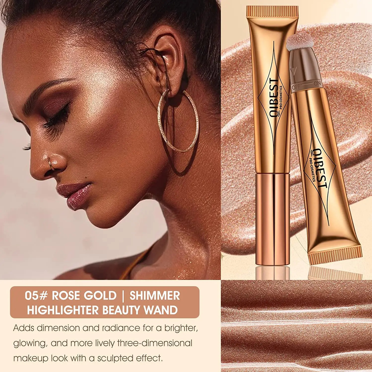 1pcs Liquid Luminizer Blush Makeup Liquid Face Highlighter Long Lasting Natural Skin Tint Face Blush Wand for Cheek 241031