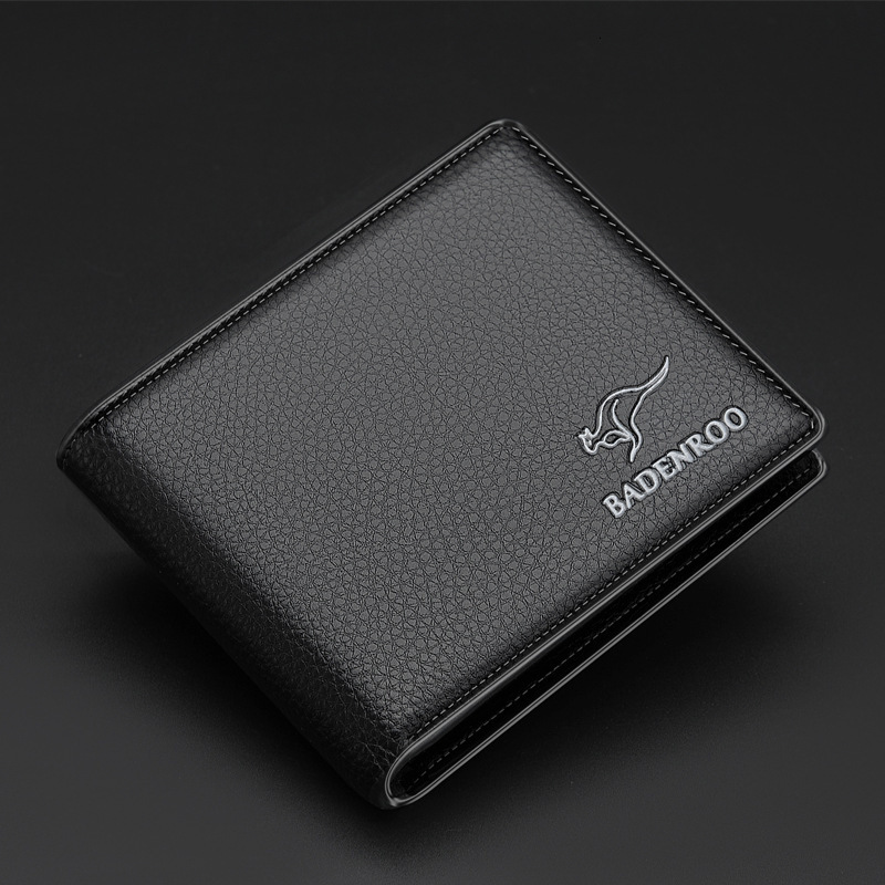 Men's new designer short leather horizontal driver's license business multi slot men's wallet gift