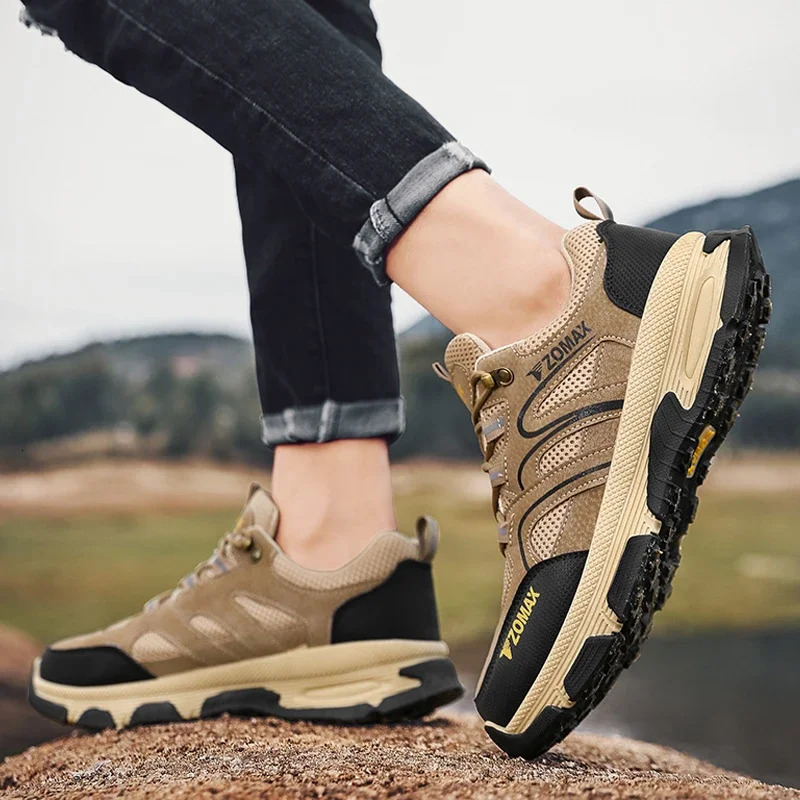 Designer Men's Outdoor High Quality Construction Site Comfortable Steel Head Manufacturer Direct Sales Non Leather Leisure Safety Hiking Shoes