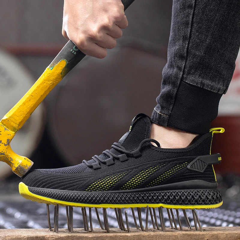 Steel Toe Safety Shoes for Men Women Lightweight Work Sneakers Puncture Proof Work Shoes Unisex Coustruction Safety Work Boots 241031