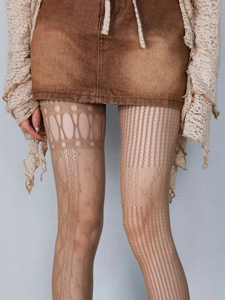 Retro wandering babes y2k dunes asymmetric sweet and spicy music festival stockings ghost horse 2 double 241031