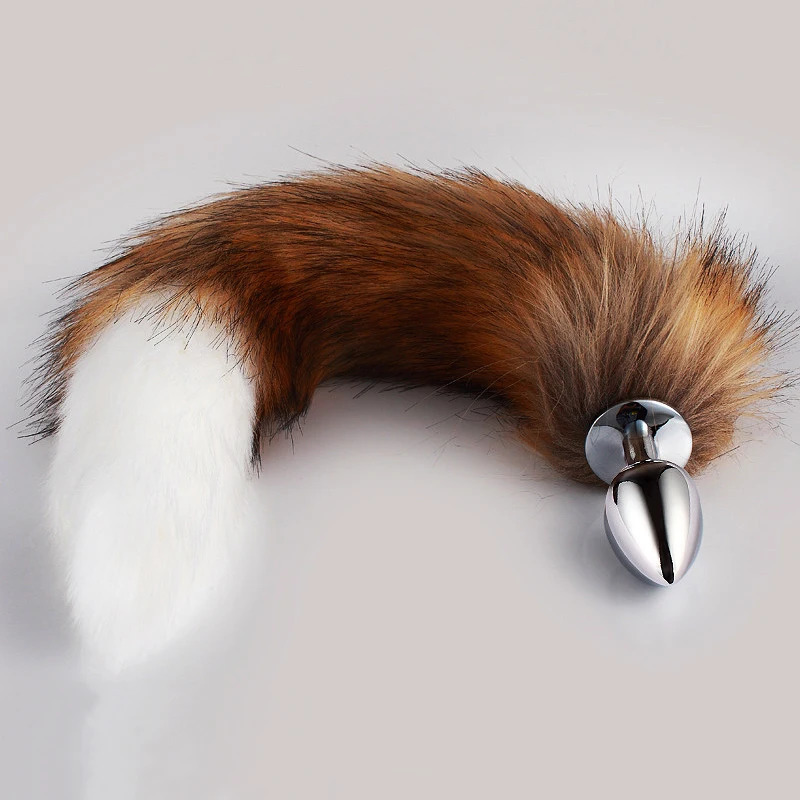 Fetish Slave Role Play Butt Bondage Restraints Brown White Pointed Fox Tail Anal Plug Sextouse Woman Exotic Intimates Accessorie 241031