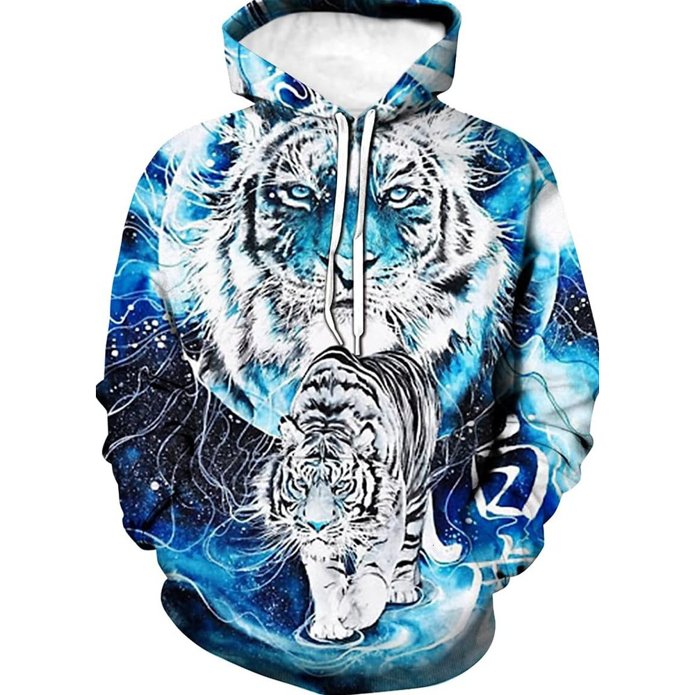 Hoodie for Mens Womens Unisex Mens 3D Printed Novelty Pattern Hoodies Tiger Hoodie Pullover Sweatshirt Graphic Hoodies sweatshirt cool