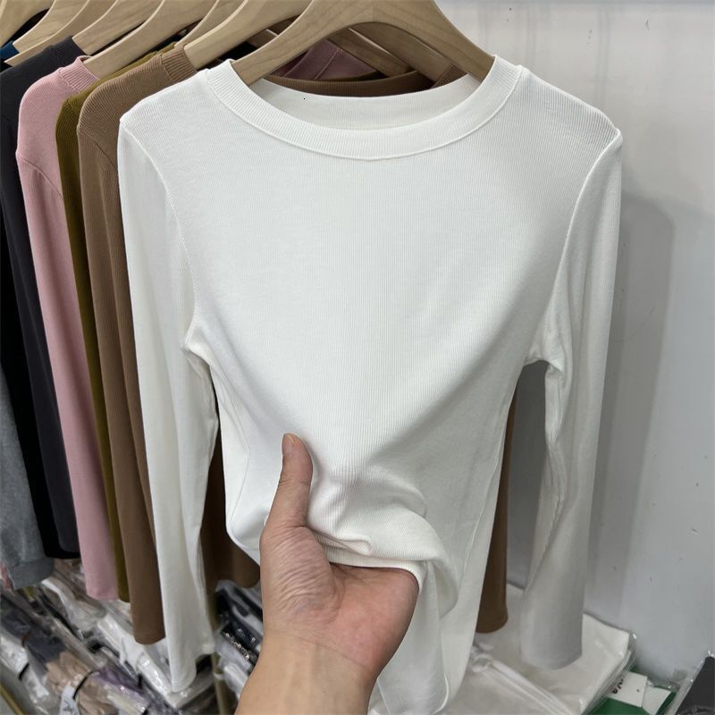 Designer Modal Threaded Long Sleeve T-shirt with Bottom Coat Women's Spring and Autumn New Versatile Slim Fit Top for Outerwear