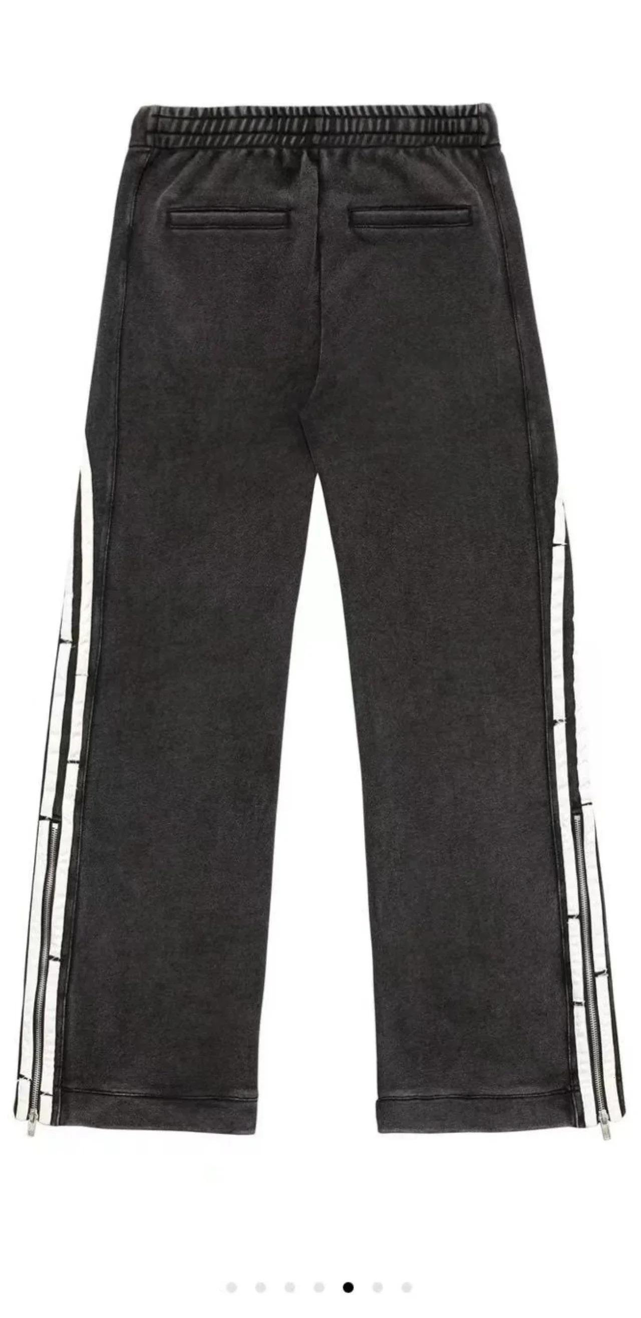 Aesthetic Letter Star Side Stripe Zipper Baggy Straight Pants for Women Y2k High Street Fashion Casual Couple Sports Pants 241030 - view 4