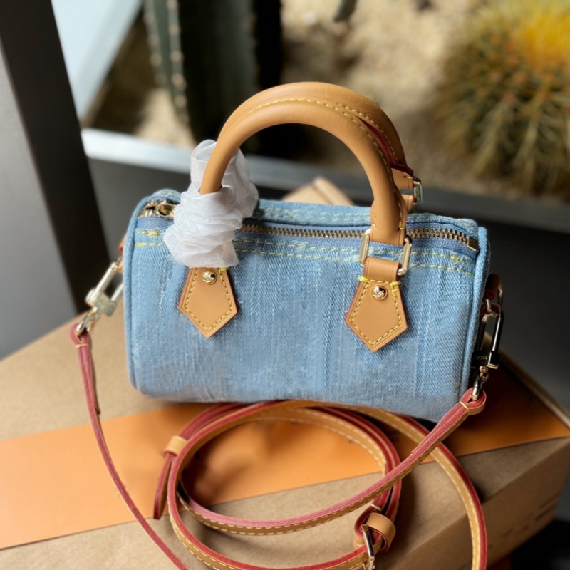 Designer Mini Crossbody bag Sac Luxe Women Shoulder Bags Luxury Denim Leather Embossed Tote Purse sleek design Brown Flower Handbag Top Quality