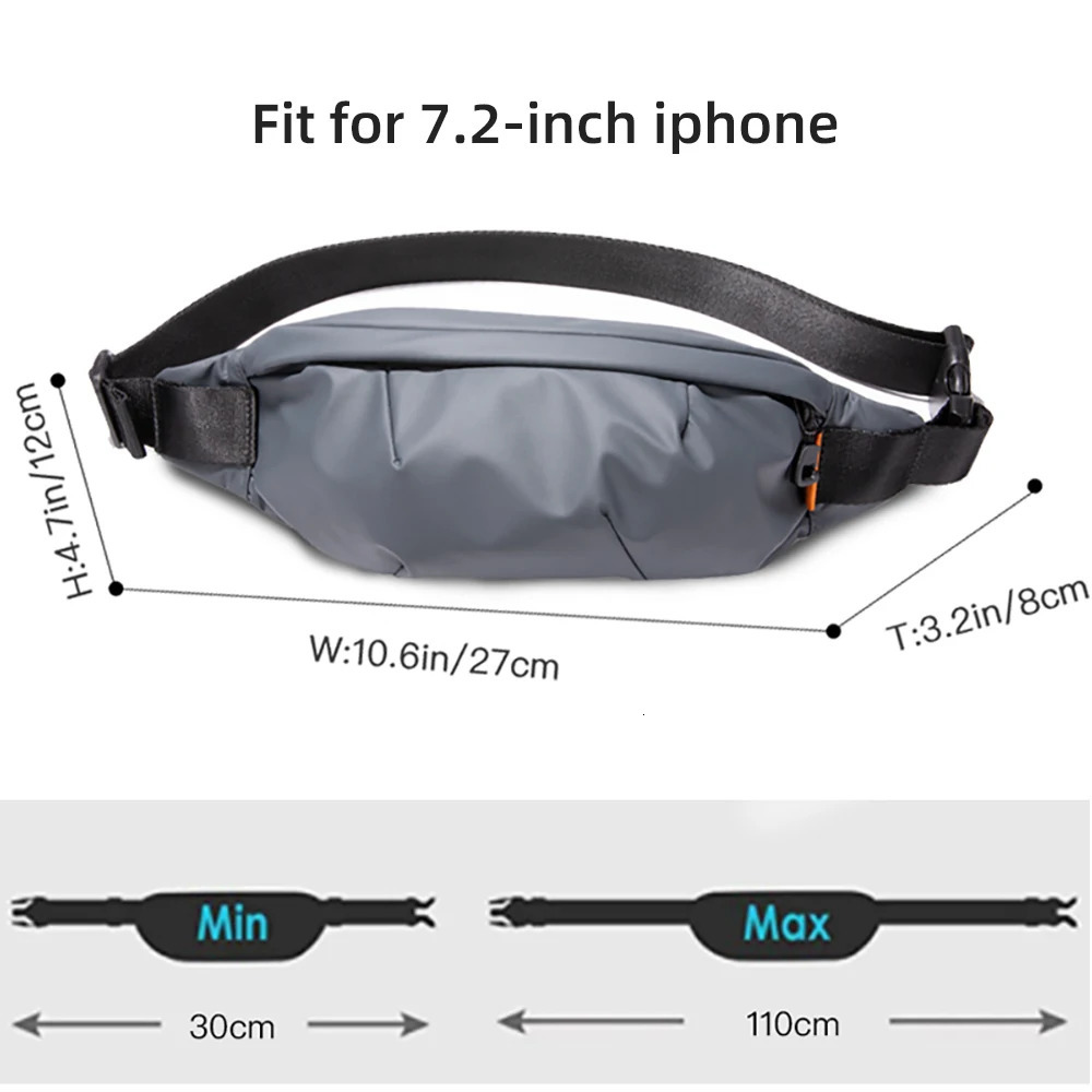 Hk Mens Multi functional Waist Bag Mens Belt Bag Mens Outdoor Travel Sports Mens Belt Bag Fashion Womens Fanny Bag 241031