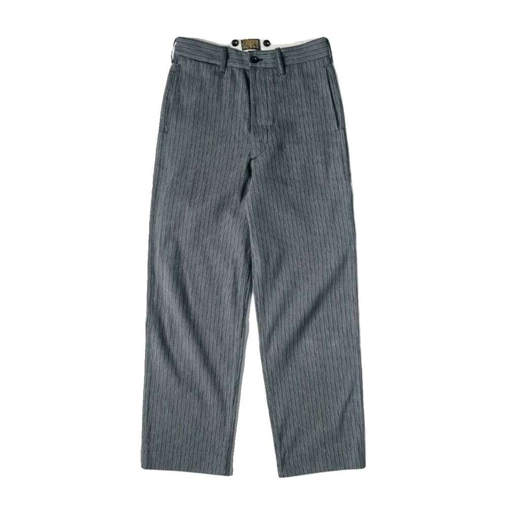 Bronson Lot 931 Vintage Black & Grey Stripes Work Pants Retro Style Men's Casual Trouser
