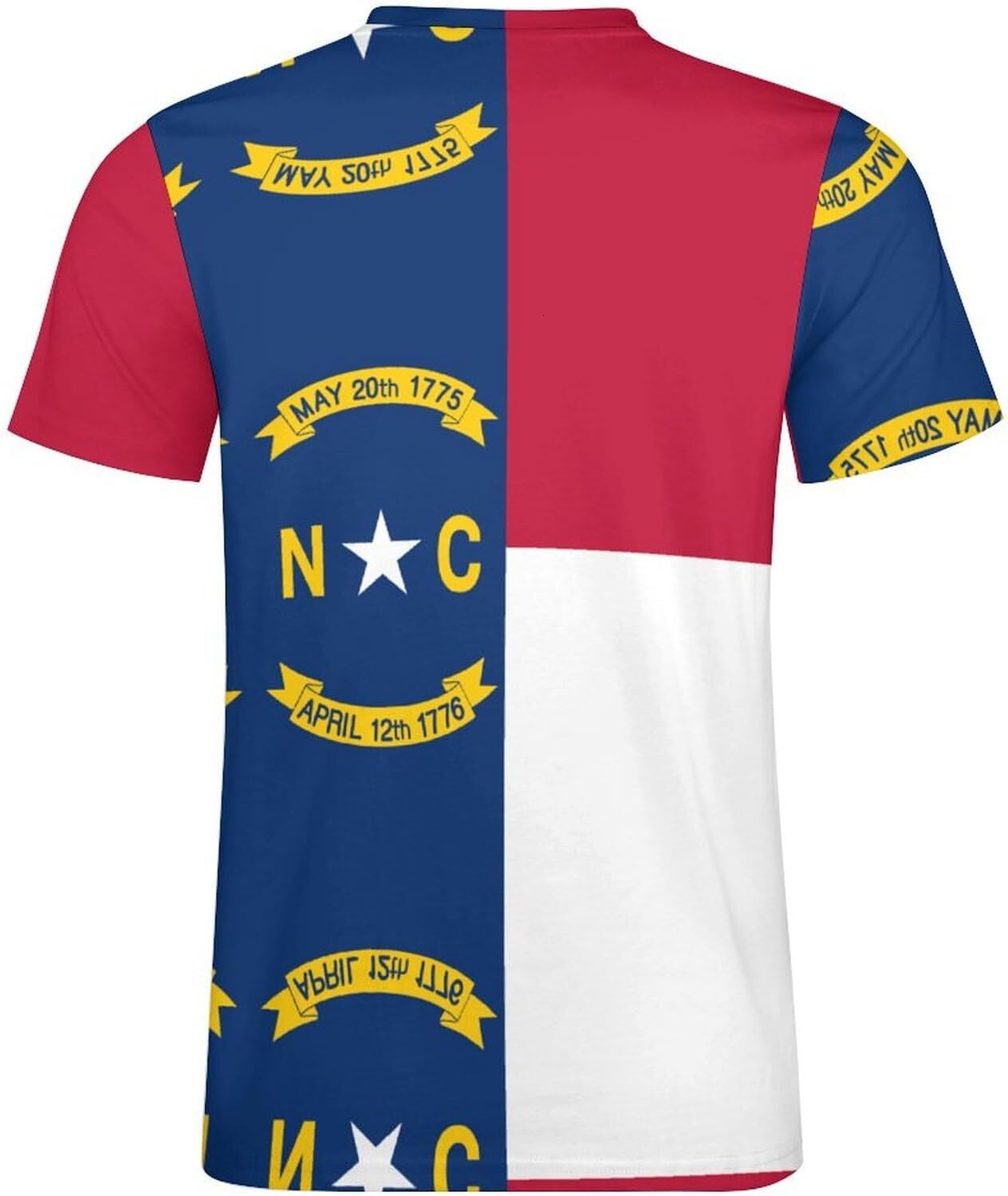 Mens T shirt Flag of North Carolina Cotton T-Shirt 3D Printed Casual Shirt Men's Crew Neck T-Shirt tee Casual tops summer clothes