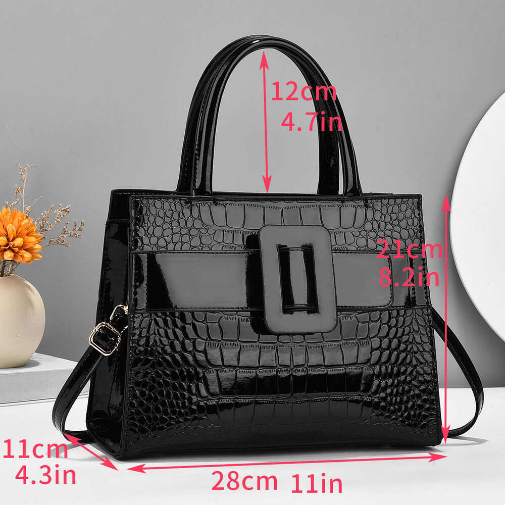 Premium Crocodile Pattern Leather Handbag Stylish Tote & Satchel Purse for Women - Versatile, Durable